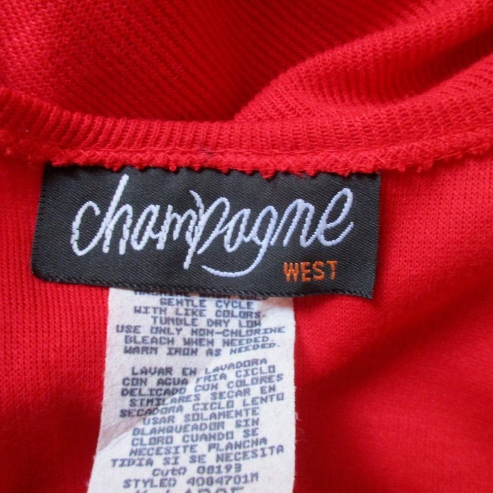 VTG 90's Champagne West Top Size XL NWT Red Gold Buttons Maternity Tunic - Picture 6 of 6